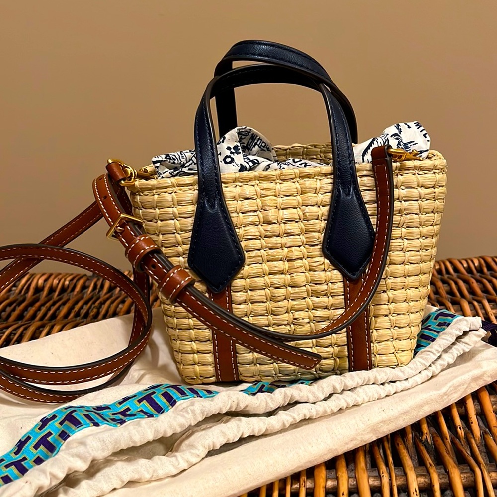 Tory Burch Perry Straw Nano Tote